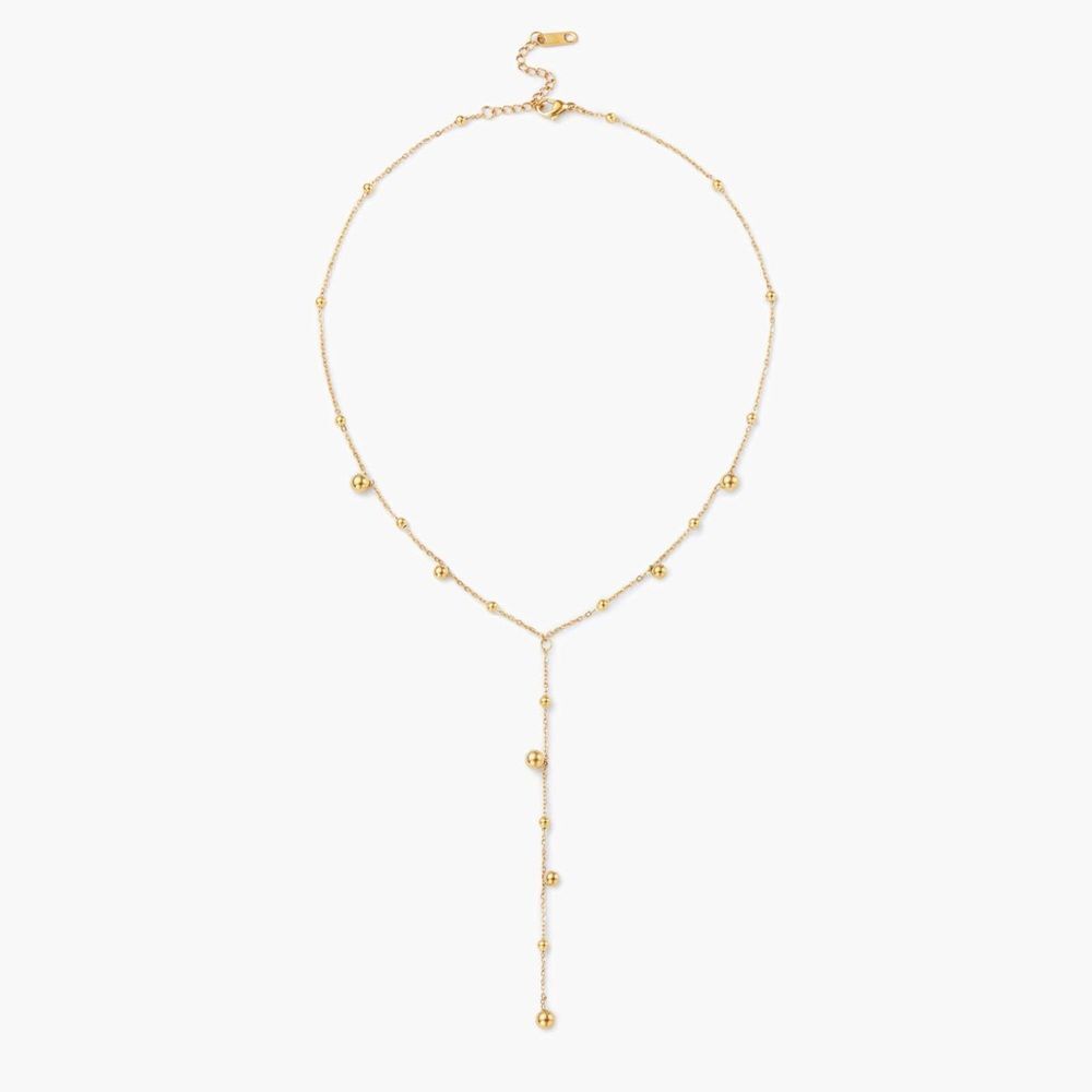18k gold over stainless steel tarnish free T necklace , minimalist fave design